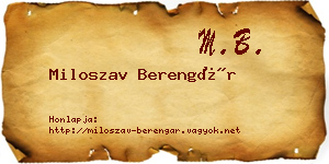 Miloszav Berengár névjegykártya